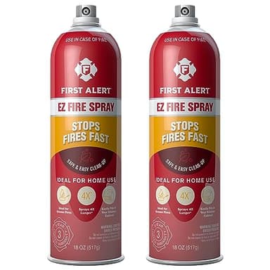 First Alert EZ Fire Spray AF400-2 Lot de 2 bombes aérosol d'extinction Rouge