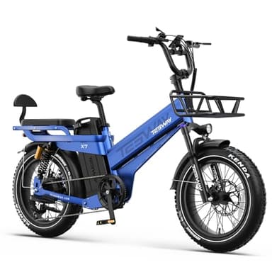 TESWAY Vélo électrique longue portée de 322 km 60 Ah, moteur de pointe de 48 V 2000 W et vitesse maximale de 50 km/h, freins hydrauliques à 4 pistons améliorés et suspension complète, vélo électrique