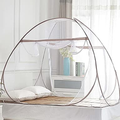 Couvkadl Tente Moustiquaire Pop Up pour lit, portable, double porte, moustiquaire de voyage avec fond en filet, pliable (200 x 180 x 150 cm)