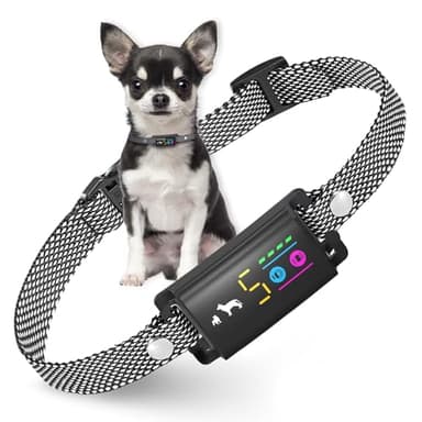 Collier anti-aboiement pour petits chiens de 2,3 à 6,8 kg – Collier automatique sans choc avec sensibilité réglable bip vibration, rechargeable et étanche IP67, collier anti-aboiement pour chiots