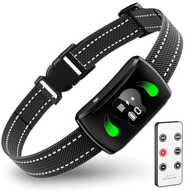 Collier anti-aboiement avec 4 modes, collier de dressage pour chien avec télécommande – Collier anti-aboiement étanche IPX7 pour l'intérieur, le jardin et la cour, collier anti-aboiement pour la