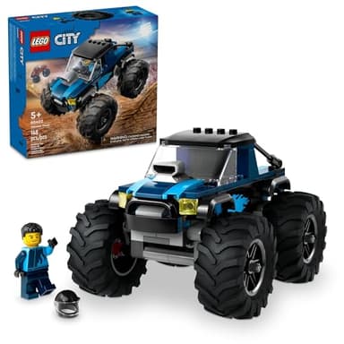 LEGO City Blue Monster Truck Jouet tout-terrain avec une figurine de conducteur, jouets imaginatifs pour enfants, cadeau amusant pour garçons et filles âgés de 5 ans et plus, mini camion monstre 60402