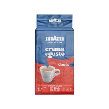 Lavazza Crema E Gusto – Mélange de café moulu Espresso torréfié foncé, 250 g de brique – Italien authentique, mélangé et torréfié en Italie, sans OGM, corsé avec arrière-goût riche