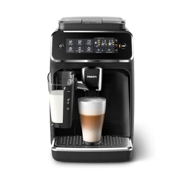 Philips Machine à expresso entièrement automatique série 3200 avec système LatteGo Milk et broyeur intégré, 5 préréglages de café, écran tactile intuitif, pression de 15 bars, My Coffee Choice, noir