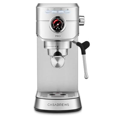 CASABREWS 5418 PRO Machine à expresso 20 bars, machine à expresso améliorée avec puissant mousseur à lait à vapeur, machine à café en acier inoxydable avec système de chauffage rapide pour cappuccino