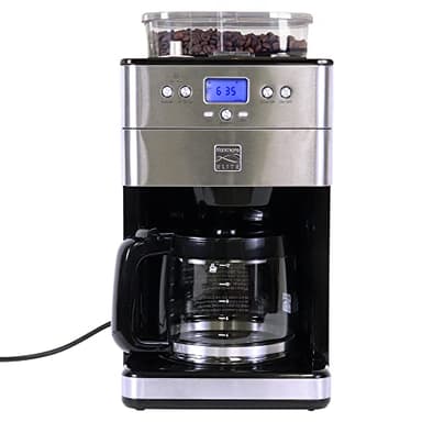 Kenmore Elite Grind and Brew Cafetière – Broyeur à meules avec trémie à grains de café et pot d'égouttement, machine à café programmable automatique de 12 tasses pour style barista, utilisation pour