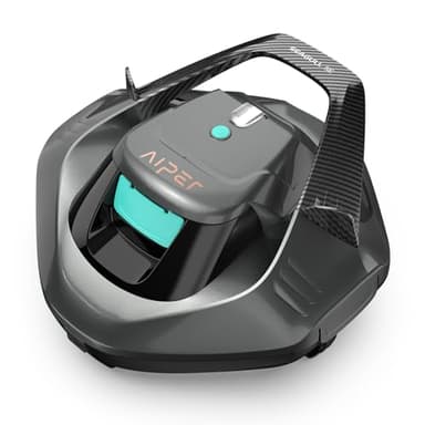 AIPER Robot nettoyeur de piscine sans fil, dure 90 minutes, indicateur DEL, stationnement automatique, idéal pour les piscines plates hors sol/creusées jusqu'à 12 m – Seagull SE