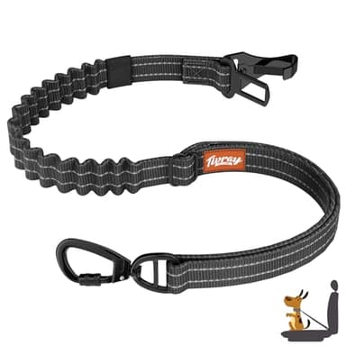 Tivray Ceinture de sécurité pour chien, ceinture de sécurité élastique pour animal de compagnie, harnais de voiture pour animal domestique avec boucle et loquet à crochet, laisse de sécurité, sangle