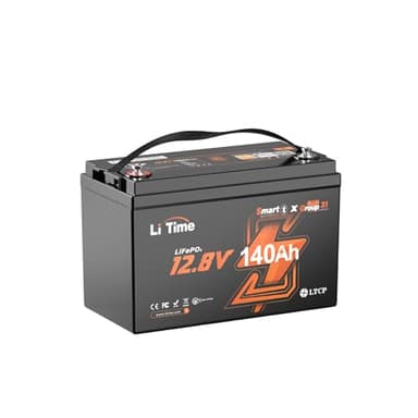 LiTime Batterie au lithium LiFePO4 Bluetooth 12V 140Ah BMS 150A à cycle profond Performance pour VR, remorques de voyage et moteur de traîne. (Groupe 31)