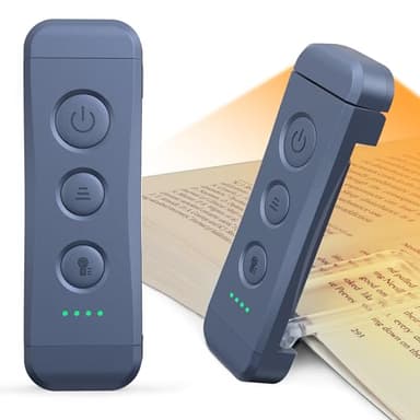 Glocusent Lampe de lecture LED rechargeable par USB pour la lecture de nuit – Lampe de lecture LED avec 3 couleurs de lumière et 5 niveaux de luminosité, compacte et durable, idéale pour lire au lit