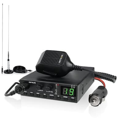 Retevis Radio CB MB2, kit radio AM/FM CB avec antenne CB de 45 pouces, station de base 40 canaux, bouton Squelch, radio d'urgence 9/19, prise haut-parleur externe, radio CB longue portée pour camions