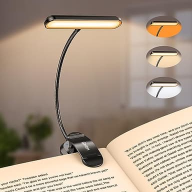 Gritin Lampe de lecture rechargeable 19 LED pour lire au lit - Fonction mémoire - 3 modes de protection des yeux et 5 niveaux de luminosité - Longue durée de vie de la batterie - Flexible à 360° -